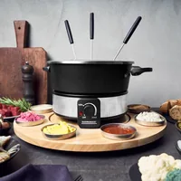 Gastroback Fondue-Set All-in-One 19 Teile, Schwarz - Anzahl Personen: 8 - Materialtyp: Metall - Material: Edelstahl - Betriebsart: Netzbetrieb - Kompatible Kochfelder: Netzbetrieb - nicht für Kochfelder - Detailfarbe: Schwarz