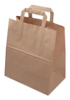 ELCO Geschenktüte mit Flachhenkel 26 x 16 x 29 cm 50 Stück, Braun - Material: Papier - Verpackungseinheit: 50 Stück - Motiv: Ohne Motiv - Detailfarbe: Braun - Verpackungsart: Geschenktüte