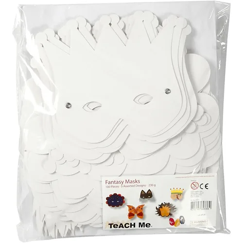 Creativ Company Partyaccessoire Masken 100 Stück - Packungsgrösse: 100 Stück - Produkttyp: Maske - Material: Karton - Detailfarbe: Weiss - Motto: Universal