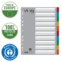 Leitz VON 12990000 tab index Blank tab index Cardboard Blue, Green, Grey, Orange, Red, White, Yellow