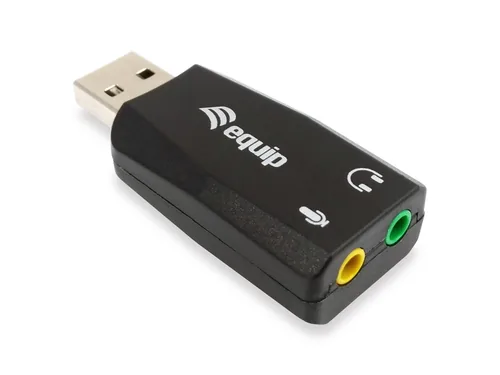 Equip Adapter USB-A-> 2x3.5mm StBu schwarz