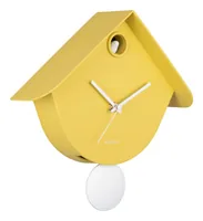 KARLSSON Wanduhr Retro Cuckoo 25.5 x 25.8 cm, zitronengelb - Uhrtyp: Analog - Betriebsart: Batteriebetrieb - Funksignal: Nein - Funktionen: Zeit - Form: Diverse - Detailfarbe: Zitronengelb