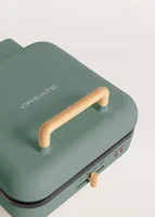 Create Waffeleisen Stone Studio Pro - 180° Salbeigrün - Leistung: 1400 W - Anzahl pro Durchgang: 1 - Motiv: Liniert