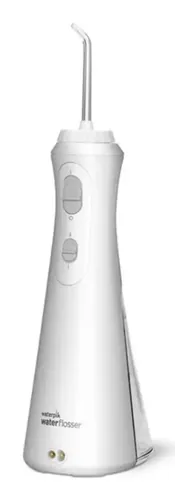 Waterpik Munddusche WP-450 - Integrierte Zahnbürste: Nein - Detailfarbe: Grau - Weiss - Set: Nein - Tankinhalt: 200 ml - Betriebsstufen: 2 - Geeignet für Mundwasser: Ja