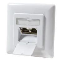 Logilink Cat.6A Anschlussdose, 2x RJ45,weiß, waagerecht