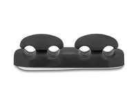 Delock Kabelhalter mit 4 Durchführungen, selbstklebend 2 Stück - Produkttyp: Kabel-Clip - Ausstattung Kabelmanagement: Set - Selbstklebend - Verpackungseinheit: 2 Stück - Material: Silikon - Detailfarbe: Schwarz