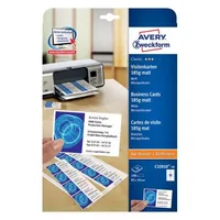 Avery Zweckform Visitenkarten-Etiketten Laser 85 x 54 mm 100 Stück - Klebehaftung: Keine - Drucker Kompatibilität: Inkjet - Laser - Anzahl Blatt: 10 × - Papierformat: A4 - Anzahl Etiketten: 100 - Etikettengrösse: 85 x 54 mm