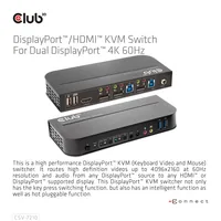 CLUB3D CSV-7210 Tastatur/Video/Maus (KVM)-Switch Schwarz