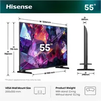 Hisense 55E7S PRO 139,7 cm (55") 4K Ultra HD Smart TV Wi-Fi Nero