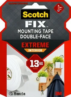 3M Extreme Innenmontageband 19 mm x 5 m, Weiss - Breite: 19 mm - Länge: 5 m - Verpackungseinheit: 1 Stück - Detailfarbe: Weiss - Klebehaftung: Beidseitig - Art: Montageband