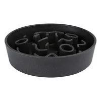 District 70 Bambusnapf Bamboo Dog Slow Feeder Ø 28 cm, Dunkel-Grau - Material: Bambus - Tierart: Hund - Produkttyp: Futternapf