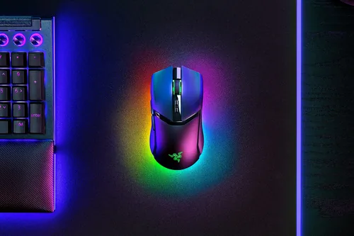 Razer Gaming-Maus Cobra Pro - Maus Features: Programmierbare DPI-Einstellung - RGB-Beleuchtung - Daumentaste - Bedienungsseite: Rechtshänder - Detailfarbe: Schwarz - Gewicht: 77 g - 114 g - Verbindungsart: Kabellos - Schnittstelle: USB-C