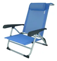 Eurotrail Strandstuhl Acapulco Blau - Tiefe: 55 cm - Zielgruppe: Erwachsene - Breite: 60 cm - Breite (Packmass): 56 cm - Tiefe (Packmass): 77 cm - Höhe (Packmass): 21 cm