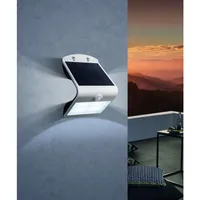 EGLO Leuchten Lamozzo LED Aussenwandleuchte IP54 Sensor weiss 4000K - Betriebsart: Akkubetrieb - Solarbetrieb - Smart Home: Nicht kompatibel - Dimmbar: nicht dimmbar - Produkttyp: Outdoor Wandleuchte - Lichtsensor (Dämmerung): Ja - Timerfunktion: Keine An