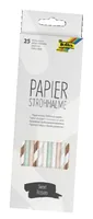 Folia Strohhalm Papier, 25 Stück, Mehrfarbig - Materialtyp: Papier - Material: Papier - Packungsgrösse: 25 Stück - Länge: 20 cm - Detailfarbe: Mint - Kupfer - Rosa