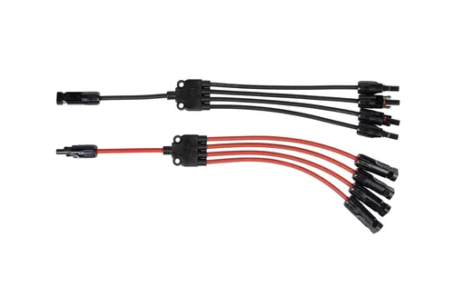FURBER.power Y-Verteiler FC4 1 auf 4, Set - Anschluss Seite B: FC4 Stecker (kompatibel mit MC4 - DL4 - TS4 - QC4) - Anschluss Seite A: FC4 Buchse (kompatibel mit MC4 - DL4 - TS4 - QC4)