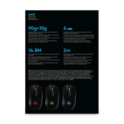 Logitech Maus G403 Hero - Schwarz