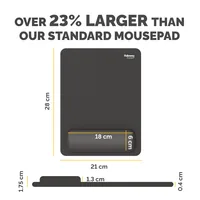 Fellowes Breyta XL Mouse Mat Wrist Rest XL Mouse Pad Wrist Support with Antibacterial Protection Ergonomic Mouse Mat Black