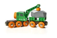 World Grüner Kranwagen mit Anhänger (grün/gelb)