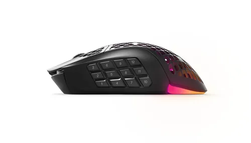 Steel Series Gaming-Maus Aerox 9 Wireless - Maus Features: Spritzwassergeschützt - Programmierbare DPI-Einstellung - Staubgeschützt - RGB-Beleuchtung - Daumentaste - Beleuchtung - Programmierbare Tasten - Bedienungsseite: Rechtshänder - Detailfarbe: Schwa