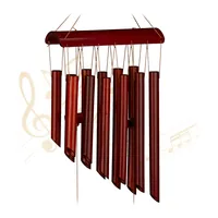 relaxdays Windspiel aus Bambus 60 cm - Motiv: Ohne Motiv - Detailfarbe: Braun