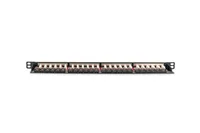 DIGITUS Patchpanel 0,5HE 24-Port Cat6a geschirmt schwarz