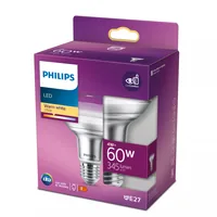 Philips Lampe LEDcla 60W E27 R80 WW ND 36D Warmweiss (WW) - Energieeffizienzklasse: F - Lampensockel: E27 - Protokoll: Ohne - Smart Home: Nicht kompatibel - Farbtemperatur Kelvin: 2700 K - Gesamtleistung: 4 W