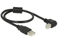 Delock USB 2.0-Kabel  USB A - USB B 0.5 m - Kabeltyp: Anschlusskabel - Detailfarbe: Schwarz - USB Standard: 2.0 (480 Mbps) - Länge: 0.5 m - USB Anschluss 2 (Endgerät): USB B - Geschlecht Anschluss 2 (Endgerät): Male (Stecker)