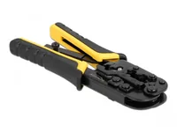 Delock Crimpzange Universell mit Abisolierer - Montageart: Crimpzange RJ45 (Litze) - Crimpzange RJ11 (Litze) - Crimpzange RJ12 (Litze) - Für Stecker: RJ45 (8 Pol) 8P2C - 8P4C - 8P6C - 8P8C - RJ12 (6 Pol) 6P6C - RJ11 (4 Pol) 6P2C - 6P4C