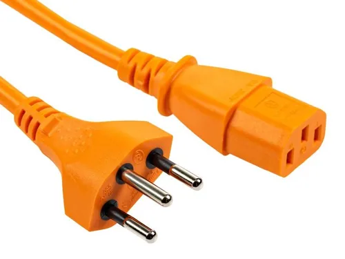Furber. F01166 power cable Orange 1 m C13 coupler T12