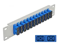 DELOCK 10"" LWL Patchpanel 12 Port SC Duplex blau 1 HE grau