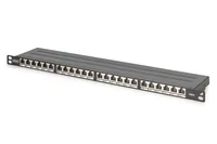DIGITUS Patchpanel 0,5HE 24-Port Cat6 geschirmt schwarz