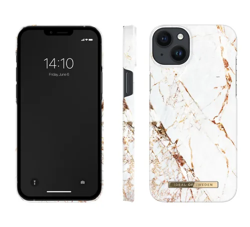 iDeal of Sweden Printed Case iPhone 14PL Carrara Gold