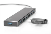 DIGITUS USB-Hub 7-Port 3.0->7xA3.0 m.Netzteil schwarz