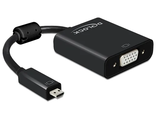 Delock Adapterkabel Micro-HDMI – VGA mit Audio - Kabeltyp: Adapterkabel - Videoanschluss Seite A: Micro-HDMI (HDMI-D) - Videoanschluss Seite B: VGA