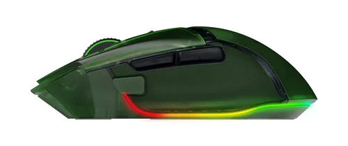 Razer Gaming-Maus Basilisk V3 Pro 35K – Phantom Green Edition - Maus Features: Griffige Seitenflächen - Hyperschnelles Scrollen - Umschaltbare DPI-Auflösung - RGB-Beleuchtung - Beleuchtung - Programmierbare Tasten - Ein-/Ausschalter - Scrollrad - Bedienun