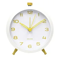 Karlsson Retro Mechanical alarm clock White, Yellow