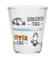 Sheepworld Schnapsglas Tag 60 ml, 1 Stück - Material: Glas - Höhe: 6 cm - Volumen: 6 ml - Glas Typ: Schnapsglas - Verpackungseinheit: 1 Stück - Detailfarbe: Blau - Schwarz
