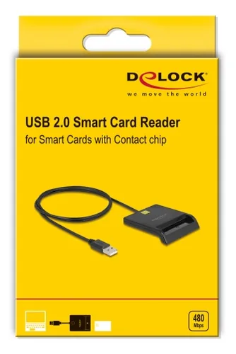 Delock Chipkartenleser USB 2.0 Smartcard - App kompatibel: Nein - Set: Nein - Produkttyp: Kartenleser - System: Universell - Bedienungsart: Keine