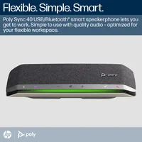 HP Poly Sync 40+ Microsoft Teams Certified USB-A USB-C +BT700 USB-A Adapter speakerphone Mobile phone/PC USB/Bluetooth Silver