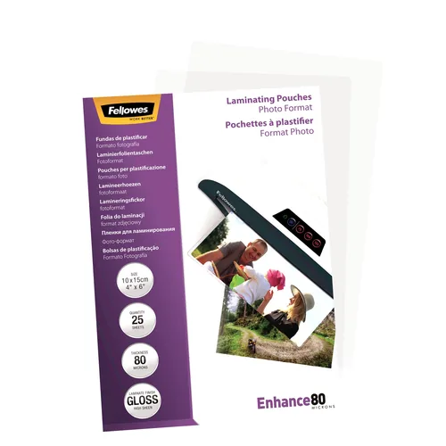 FELLOWES Laminiertasche 10x15cm 5440602 glanz, 80my 25 Stk