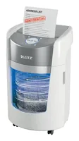 Leitz Bürogeräte Aktenvernichter IQ OptiMax Small Office 350 P-5, 22 l, Weiss - Vernichtbare Aktentypen: Papier - Partikelschnitt - Schnittart: Microschnitt - Sicherheitsstufe: 5 - Schnittausgabe: 2 x 15 mm - Blattkapazität: 8 Seiten - Zufuhrautomatik: Ja