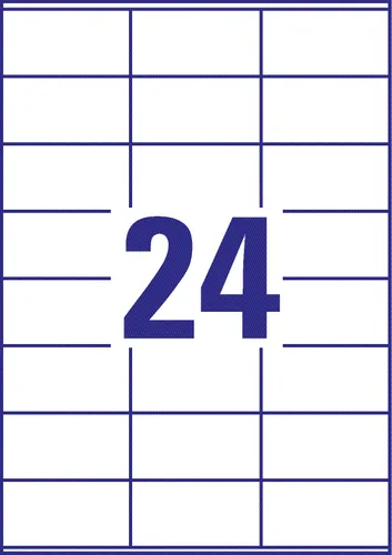 Avery Zweckform Universal-Etiketten 6122 70 x 36 mm, 10 Blatt - Klebehaftung: Permanent - Drucker Kompatibilität: Laser - Inkjet - Anzahl Blatt: 10 × - Papierformat: A4 - Anzahl Etiketten: 240 - Etikettengrösse: 70 x 36 mm
