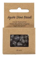Creativ Company Perlen-Set Achatstein Transparent Grau, 6-10 mm - Packungsgrösse: 25 Stück - Durchmesser: 6 mm - 10 mm - 8 mm - Detailfarbe: Perlgrau - Perlenart: Perlenset