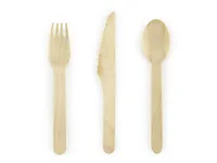 Partydeco Einweg-Besteckset Woodland 18 Stück Braun - Produkttyp: Einweg-Besteckset - Materialtyp: Holz - Material: Holz - Detailfarbe: Braun - Länge: 16 cm