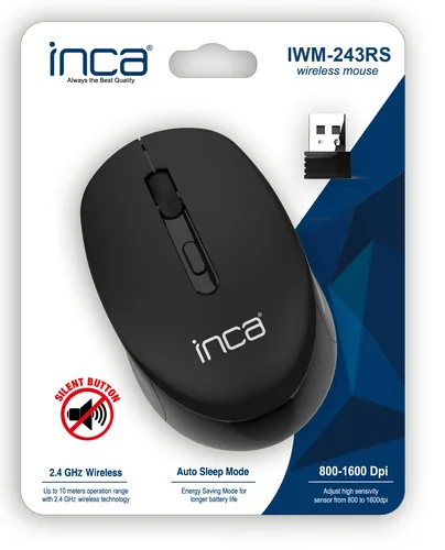 INCA Maus IWM-243RS 1600 DPI,CANDY DESIGN schwarz, 2,4GHz
