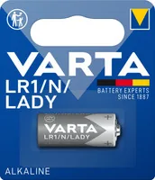Varta Batterie LR1 / N / LADY , 1 Stück - Gewicht: 10 g - Verpackungseinheit: 1 Stück - Chemisches System: Alkali Mangan - Batterietyp Bauform: LR1 / N / Lady / 4001 / 810 / E90 / 910A / KN / UM5 / L1129 - Anwendung: Spezialbatterien - Spannung: 1.5 V