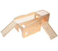Resch Meerschweinchen Erlebnisburg 88.5 x 34 x 70 cm - Nagetierart: Zwergkaninchen - Meerschweinchen - Kaninchen - Material: Holz - Tierart: Nager