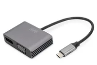 DIGITUS Adapter USB-C St. -> VGA Bu. DP Bu. 4K30Hz 20cm