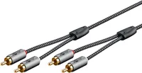 Goobay 65295 câble audio 5 m 2 x RCA Noir, Argent
